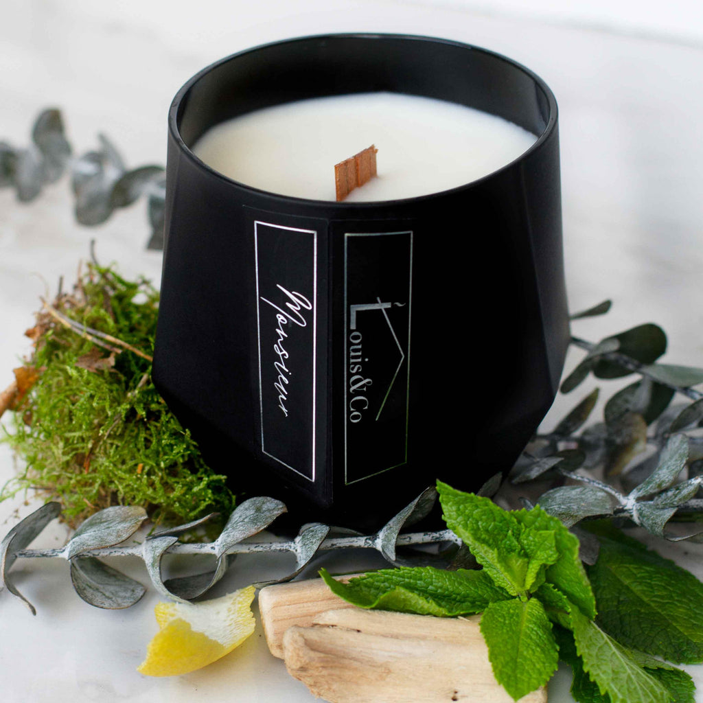 The ultimate Masculine fragrance from our Luxury Range, we can safely say our Monsieur candle (translates to Mister) is a people pleaser! A fresh scent that will remind you of the masculine figures in your life, bringing comfort and happiness, joy and luxury.